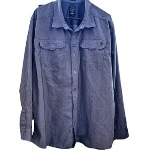 Wrangler ATG Shirt Mens XXL Gray Button Up Long Sleeve Outdoors